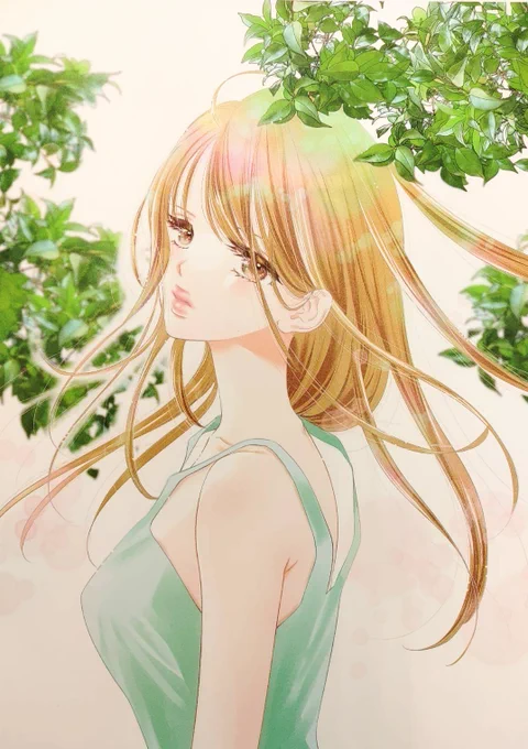 デジタルカラー習作。下地塗りアリで塗ったので、今度は水彩っぽいの試してみる。まだ仕事では使えないけど、赤子なので見てほしい(葉っぱはブラシです、ありがたや) 