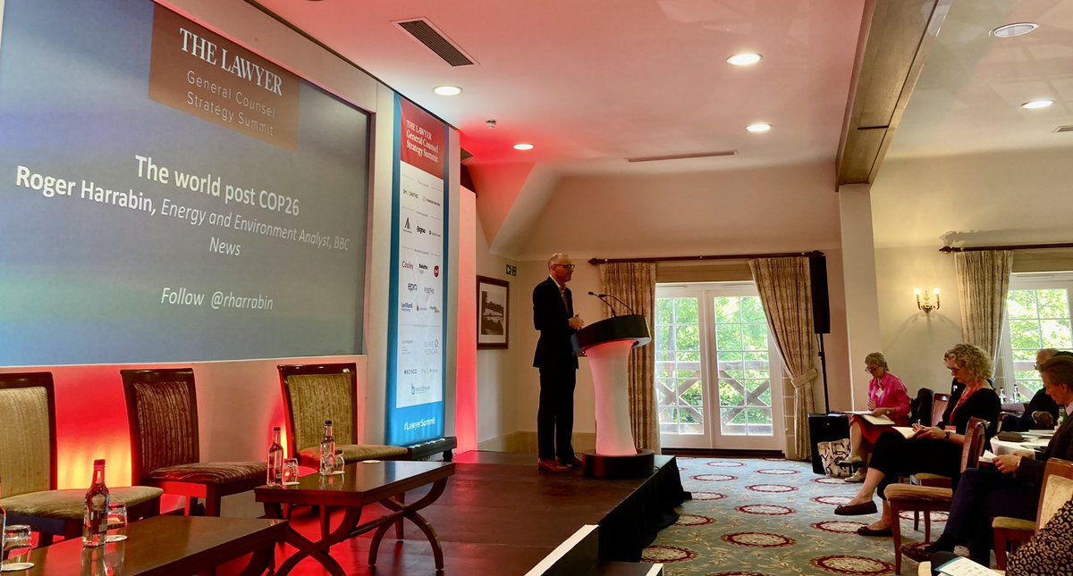 TheLawyermag's tweet photo. The #lawyersummit keynote speech comes from BBC Environment &amp; Energy Analyst @RHarrabin who’s talking about the world post COP26 https://t.co/fI7sicPdOx