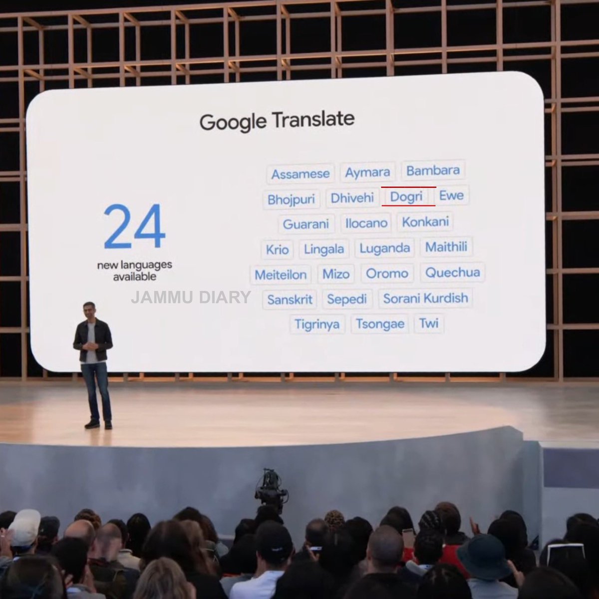 DiaryJammu's tweet photo. The #DogriLanguage, along with 8 other Indian Languages have been added to #GoogleTranslate.
This is an impressive achievement for our #Dogri Language as this guarantees much deserved recognition for our #duggarpradesh & our language.
@GoogleTranslatr @sundarpichai @GoogleIndia https://t.co/pqYrRBM438