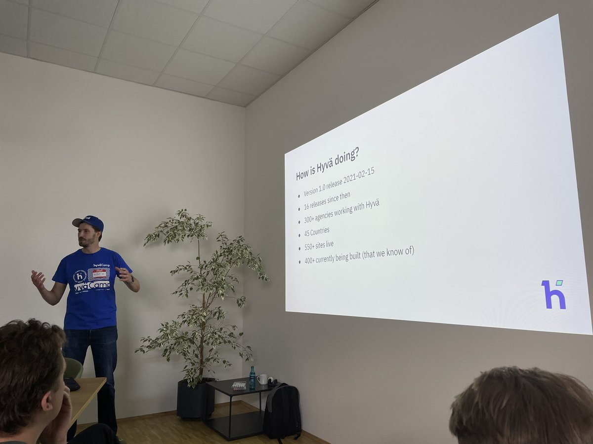JohnHughes1984's tweet image. The first ever Hyvä Camp has just kicked off and @willemwigman is showing off the progress @hyva_io has made since it first launched! Some impressive numbers 🤯🙌
#HyvaCamp #Hvya #Magento #AdobeCommerce
