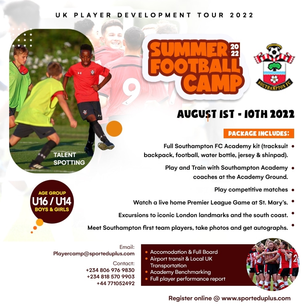 SportEdu2's tweet photo. Update π¨ Hurry up ...
UK Bound with Southampton Football Club π΄βͺ
Register today via https://t.co/jSjWdOMvPm
Credit; @sporteduplus
#TNUK #Tnukmedia #SportEduplus #fustaryl #summercamp #uktour #football #southamptonfc #saintsfc #PL #learning #spottingtalents https://t.co/S21TMOsphS