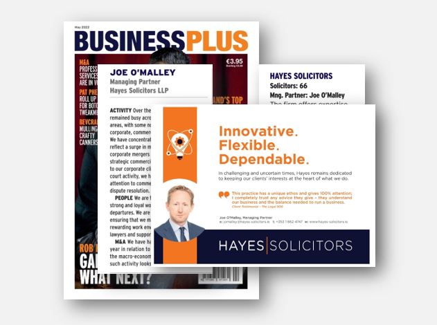 Hayes solicitors LLP (@hayessolicitors) on Twitter photo Managing Partner Joe O'Malley features in the 2022 edition of <a href="/BusinessPlusMag/">Business Plus</a> Law Firms Who's Who guide - Joe discussed trading and activity and competition in the sector as well as the economic outlook for the next twelve months hayes-solicitors.ie/News/Business-⦠#business #legal Managing Partner Joe O'Malley features in the 2022 edition of <a href="/BusinessPlusMag/">Business Plus</a> Law Firms Who's Who guide - Joe discussed trading and activity and competition in the sector as well as the economic outlook for the next twelve months hayes-solicitors.ie/News/Business-⦠#business #legal