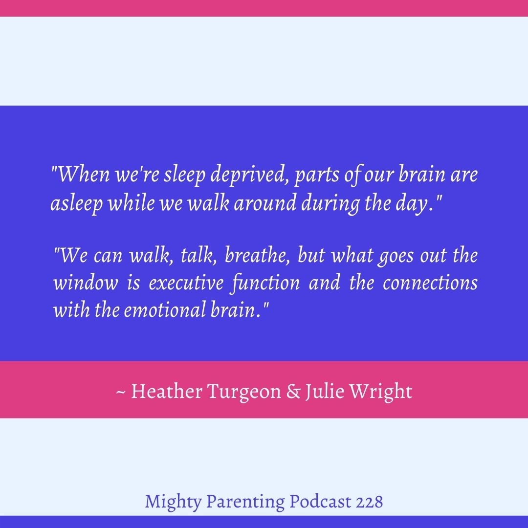MightyParenting's tweet image. "When we're sleep deprived, parts of our brain are asleep while we walk around during the day.
We can walk, talk, breathe, but what goes out the window is executive function and the connections with the emotional brain." -Heather Turgeon and Julie Wright
mightyparenting.com/how-to-help-ou…