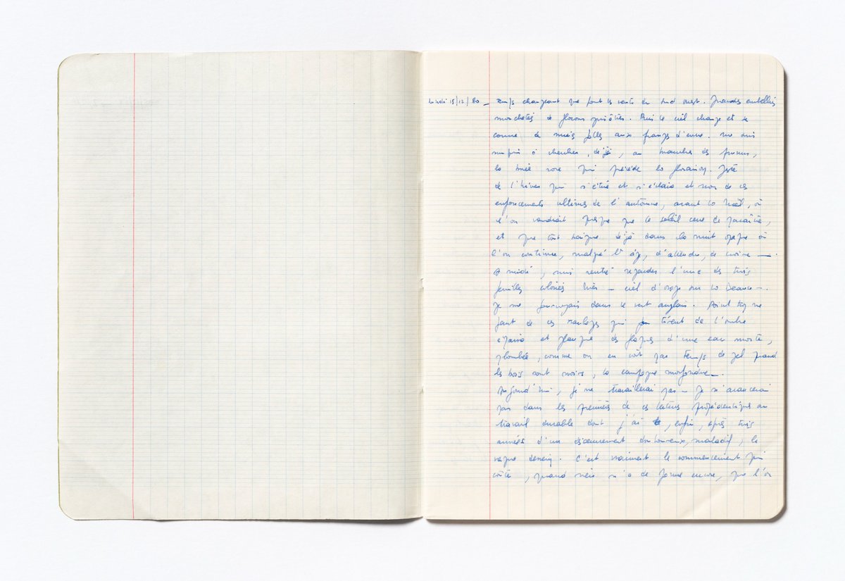 [PAPIERS LA RAGE D'ÉCRIRE]
«On écrit sous l’empire d’une nécessité sentie, à savoir celle d’échapper à ces deux redoutables adversaires que sont, d’un côté, la confusion et de l’autre, bien évidemment, l’oubli…» #Pierrebergounioux 
imec-archives.com/matieres-premi…
#carnets #archives