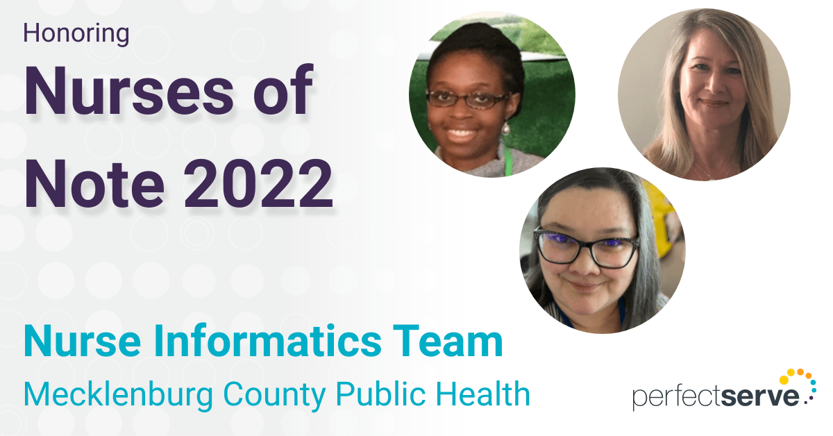PerfectServe's tweet photo. Every nominee for the 2022 #NursesofNote awards program had an incredible story. For our first blog, meet Tracy Zeigler, Taleba Morrison, and Leigh Barnhill. They make up the Nurse Informatics Team at @MeckCounty in Charlotte, NC: https://t.co/2upUDNJVsj
We loves #nurses! https://t.co/DuB3xCOhsx