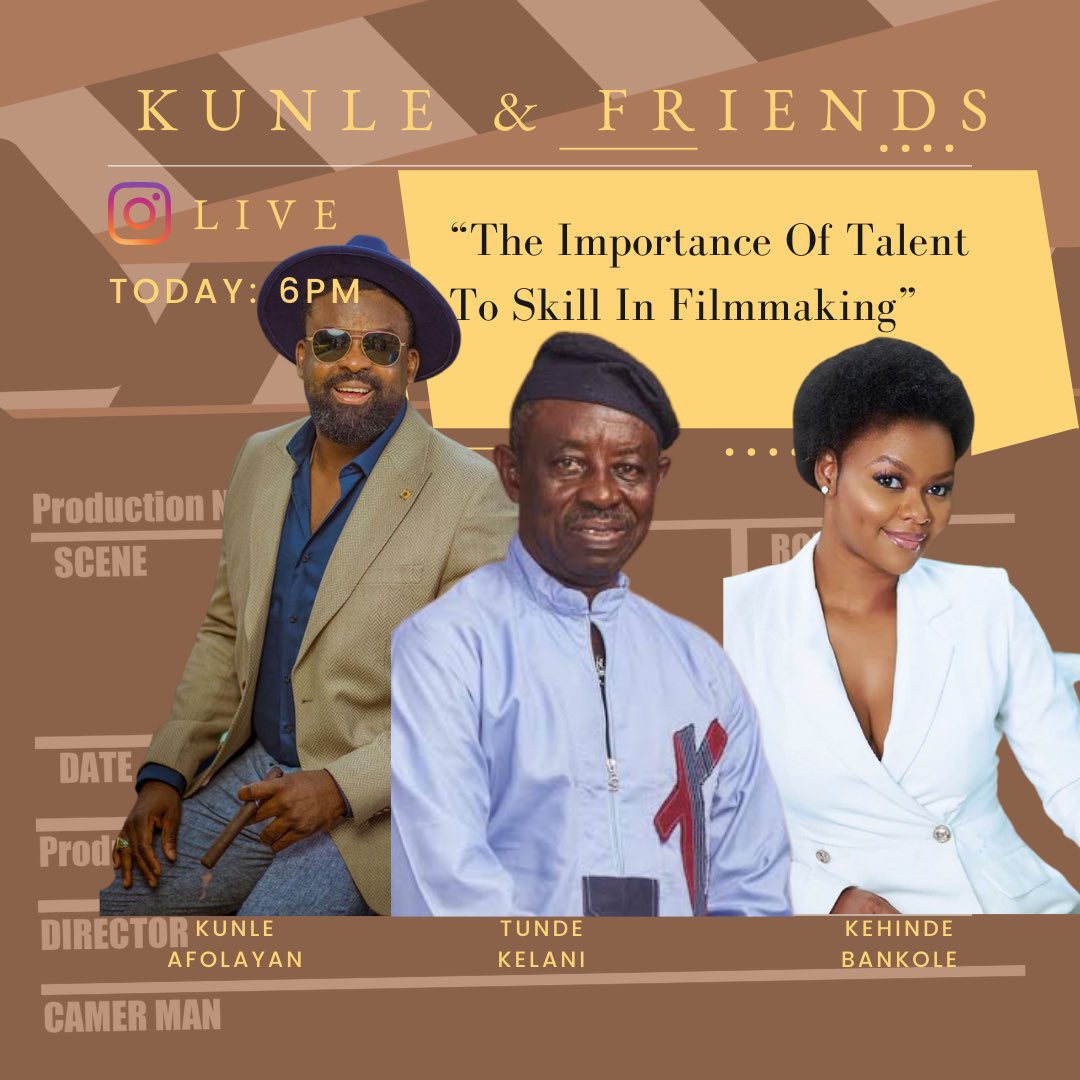 goldeneffects's tweet photo. Kunle & Friends will be going live in few hours 🎥
Set your reminders🚨
#kaphub #kunle&friends #kapfilmandtelevisionacademy #filmmaking https://t.co/8gHVOSjRtt