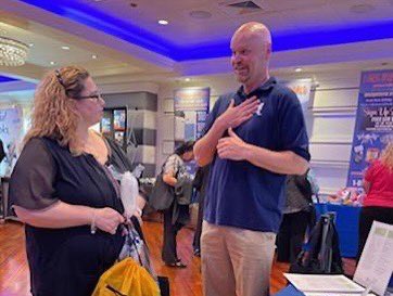 NYSSCAtweets's tweet photo. NYSSCA members Ray Polk, NYSSCA VP Middle School and @lysamullady, VP Elementary out working hard at a Suffolk County PTA. #nyssca #nysscchat #schoolcounselor #schoolcounseling #schoolcounselorsrock https://t.co/ADqfzAU8JI