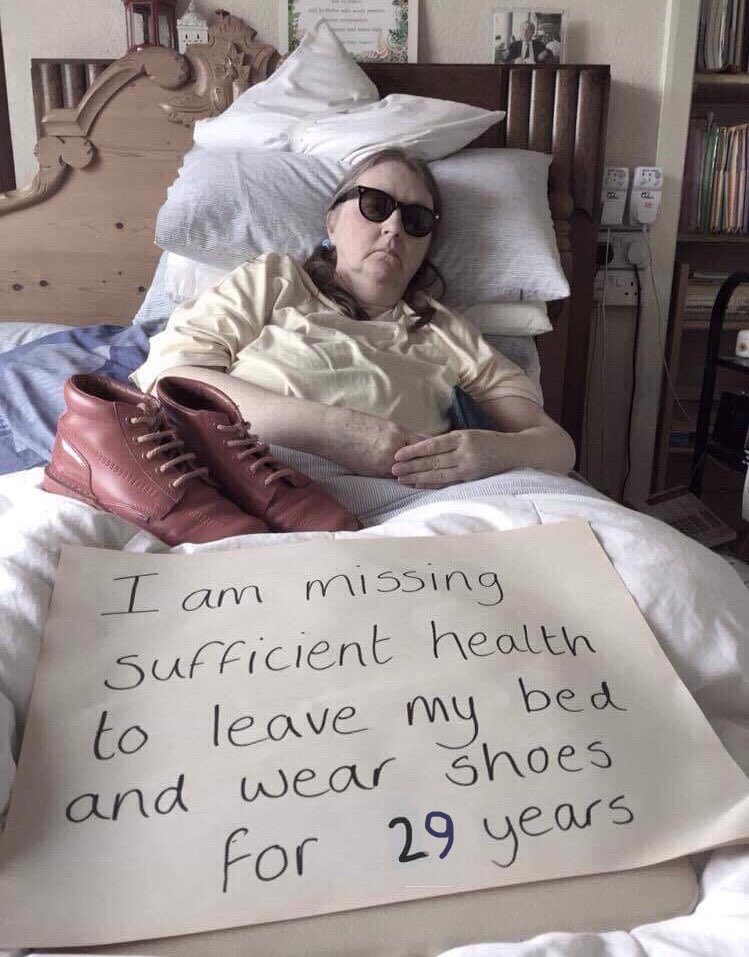 Posting on behalf or my friend Anita who is too unwell to be on any social media has been sick with #MyalgicEncephalomyelitis since 1980. Bed bound for 29 years,she endures unimaginable suffering, no human being should #canyouseemenow #Internationalawarenessday #MEAwarenessday