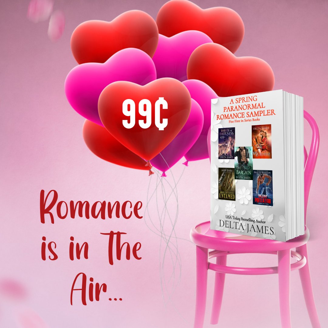 susanfree16's tweet photo. ✩★ Romantic Sampler 99c SALE! ✩★ #availablenow
 A Spring PNR Romance Sampler by Delta James #mystery #romance #paranormal #friendstolovers #suspense #alphahero #deltajames #dsbookpromotions

 Hosted by
 @DS_Promotions1

 Amazon https://t.co/gJYPdyVOqn https://t.co/sVmfynsM7n