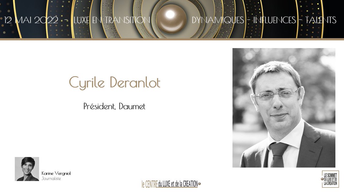 centreduluxe's tweet photo. #Sommetduluxe Cyrile Deranlot @DAUMET donne tout son sens à la métamorphose de la production de l'or et de la dorure. La start-up 🇨🇵 qui a inventé l'or le plus blanc au monde 👏 https://t.co/9BcNKy9uHc