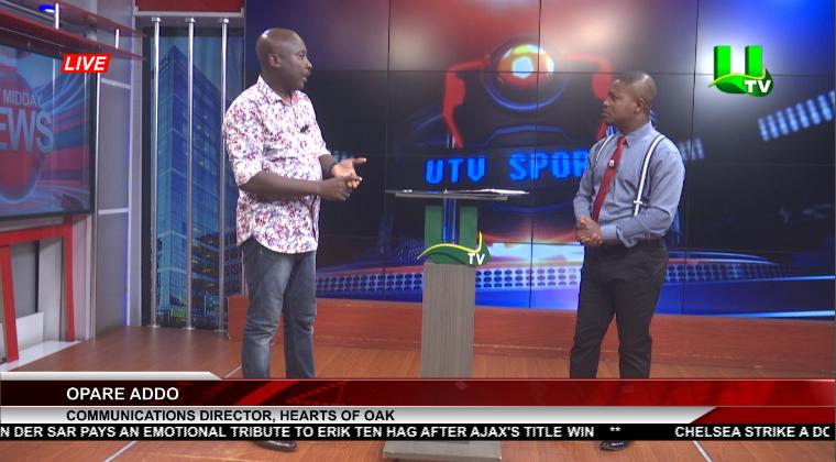 HeartsOfOakGH's tweet photo. Post commissioning of Commercial Centre.

We are growing and there is a need to build the new place to encourage other clubs to learn.

- Kwame Opare Addo - PRO, Hearts of Oak  on UTV

#HeartsCommercialCentre
#AHOSC
#Phobia4Life https://t.co/TArPBPr68S