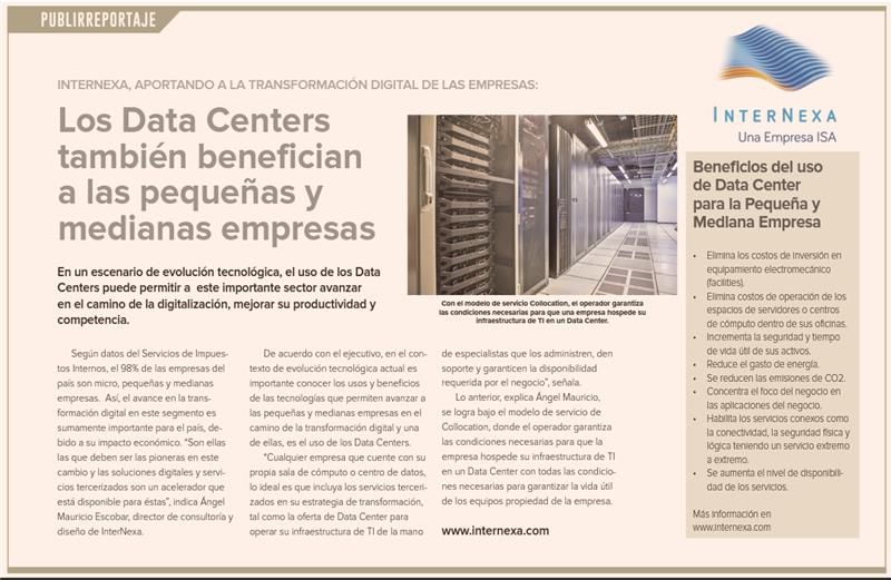 📡 Mayo, el mes de las #Telecomunicaciones

🗞️En el <a href="/DFinanciero/">Diario Financiero</a>, la nota "Los Data Centers también benefician a las pequeñas y medianas empresas" de #InterNexa (empresa socia IDICAMChile) para mejorar la #digitalización, productividad y competencias.

👉bit.ly/3ybqKoQ