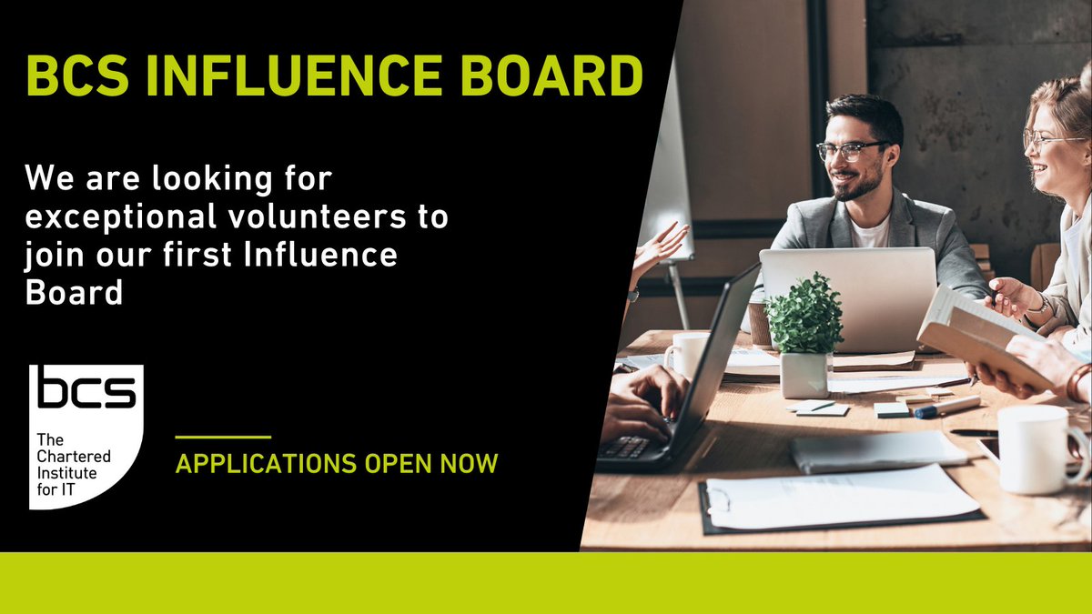bcs's tweet image. Our first ever influence board has just launched 🎉🎉

📣 Our opinions are increasingly listened to on issues from public trust in algorithms to cyber security &amp;amp; we are now looking for exceptional volunteers to join our first Influence Board 

Apply here hubs.ly/Q01b65d30
