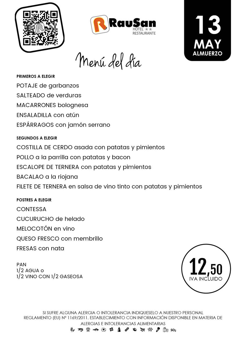 HotelRausan's tweet photo. Menú para hoy 13/05/22
#FelizViernes #MenúDelDía #HotelRausan #Rausan #Alfajarin #Restaurante #Zaragoza #RestaurantesZaragoza #HoraDeComer #UnAltoEnElCamino #BuenViaje https://t.co/mm0NU3yQnw