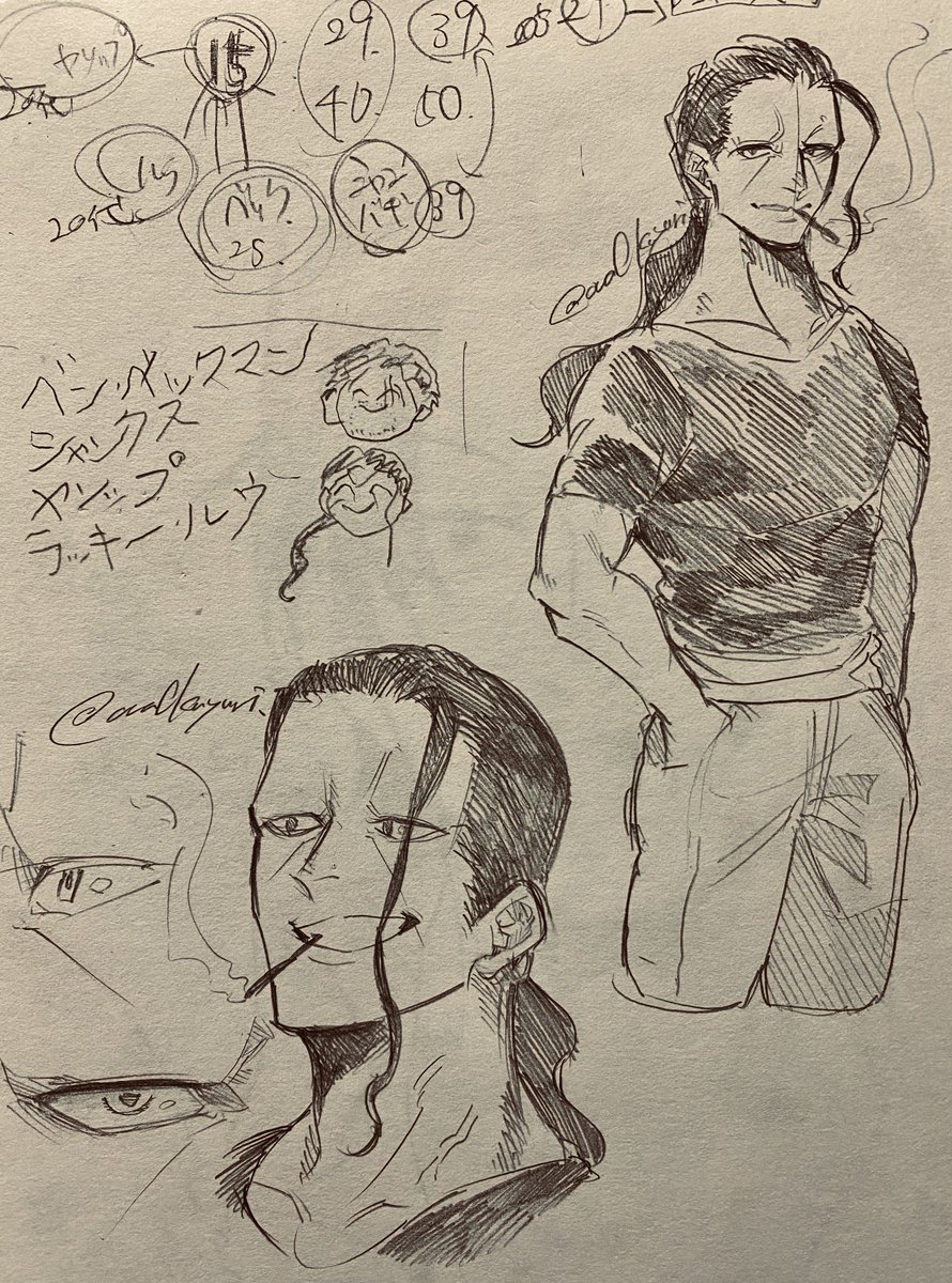 並べただけの副シャン(アナログらくがき)🚬🍶 