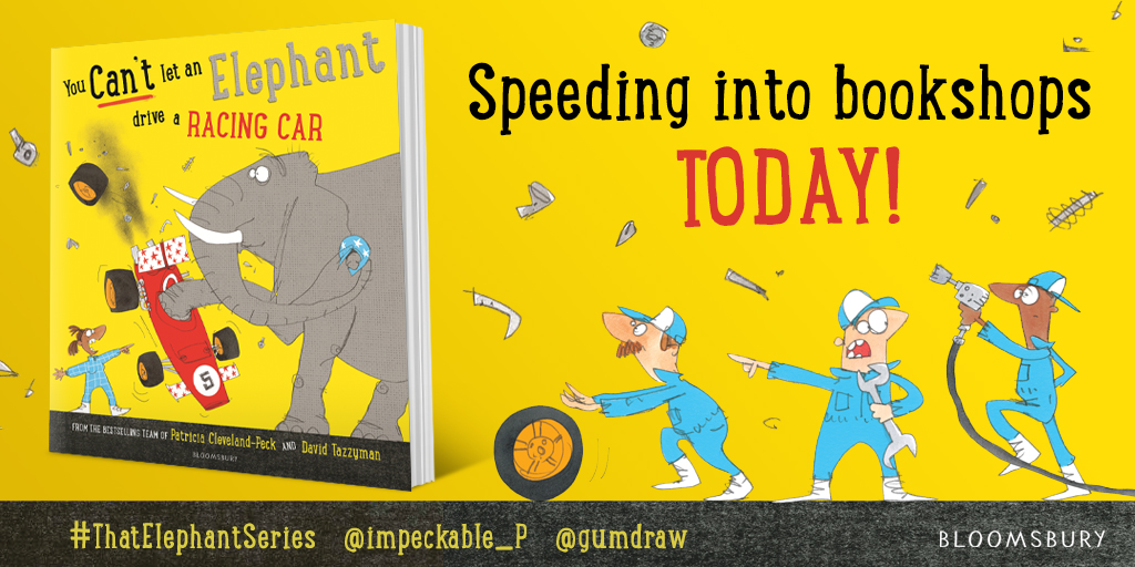 Happy Book Birthday to the brilliant @impeckable_P & @gumdraw - their fab new picture book in #ThatElephantSeries SPEEDS into bookshops today! It's been a MAMMOTH treat working on this series & I can't help but TRUMPET about it! (Excuse the puns!) @KidsBloomsbury @PariThomson