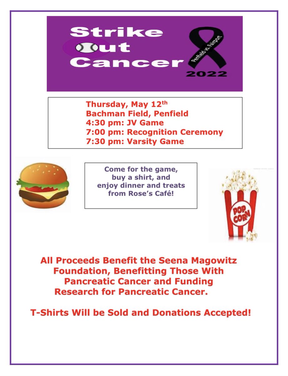 🚨🚨🚨BASEBALL FOR A CAUSE TONIGHT🚨🚨🚨

‼️THE BOYS TAKE ON FAIRPORT TONIGHT AT THE TOWN HALL AT 7:30 FOR THE ANNUAL STRIKE OUT CANCER GAME‼️

‼️SHOW UP AND SUPPORT THE BOYS AND SUPPORT THIS GREAT CAUSE‼️
