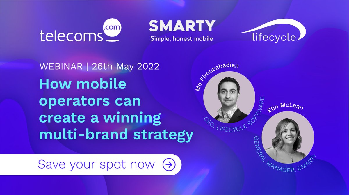 lifecycle_info's tweet photo. Join Lifecycle Software CEO, Mo Firouzabadian and SMARTY General Manager, Elin McLean to uncover how mobile operators can create a winning multi-brand strategy.

Join us on 26th May, sign up for free 👉https://t.co/VKhSTjOB01 https://t.co/OGrttJLiCL