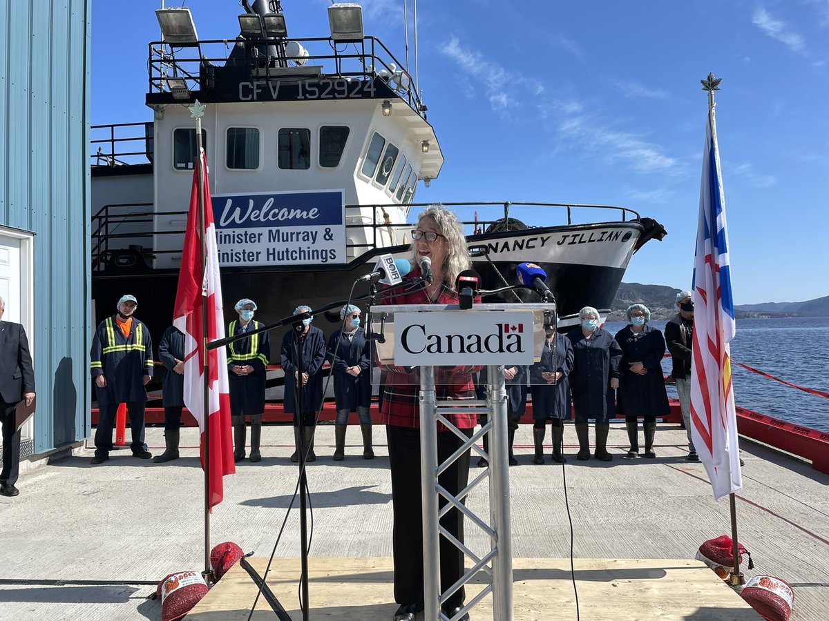 Fisheries minister Joyce Murray speaking this morning in #CornerBrook for reaction of the Atlantic Seal Science Task Team Report. #cbcnl