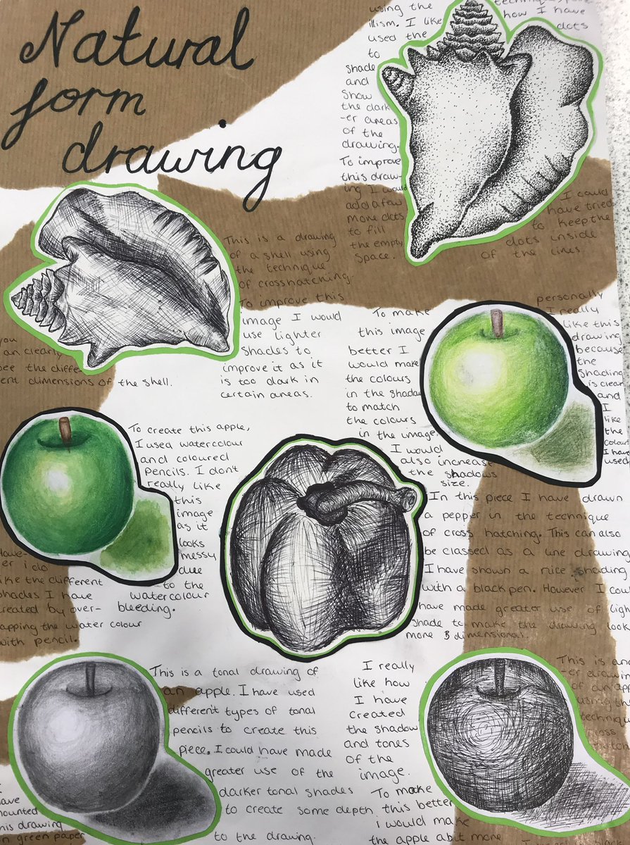 HeadteacherDcc's tweet photo. Artist of the Week - Three beautiful pieces of work based on the theme of ‘Natural Form’ by GCSE Art student Summer (10 Lennon). #DCC #DCCTalent #DCCArt #DCCYear10 #BeDDC #GCSEArt https://t.co/hfHCWBpBPY