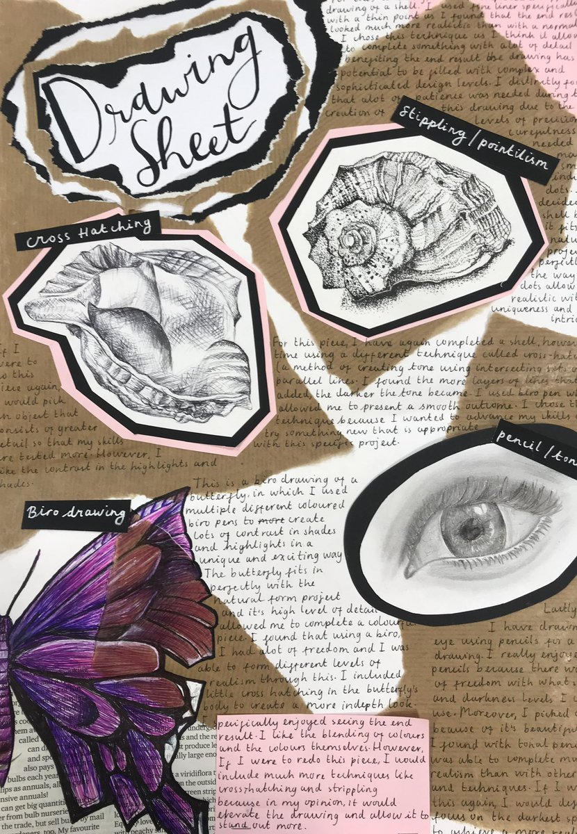 HeadteacherDcc's tweet photo. Artist of the Week - Three beautiful pieces of work based on the theme of ‘Natural Form’ by GCSE Art student Summer (10 Lennon). #DCC #DCCTalent #DCCArt #DCCYear10 #BeDDC #GCSEArt https://t.co/hfHCWBpBPY