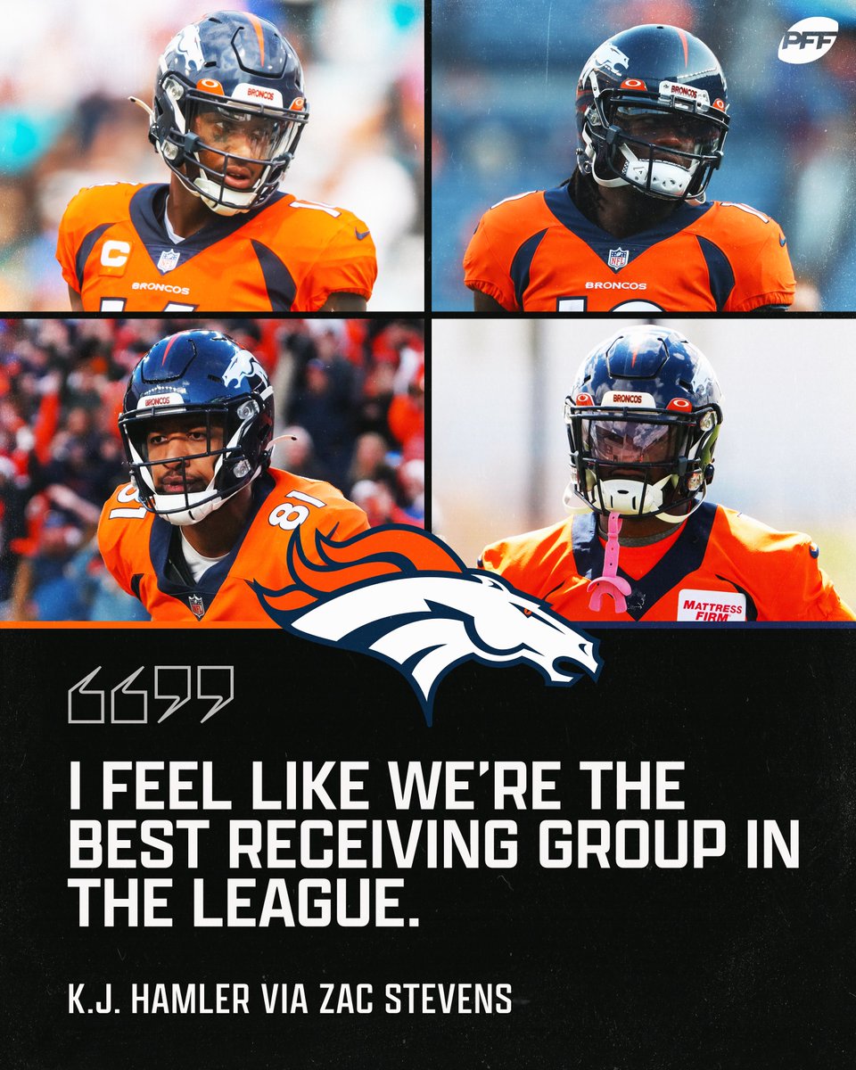 PFF_Fantasy's tweet photo. Do the Broncos have the best receiving corps in the NFL? https://t.co/1o5r6bvCiX