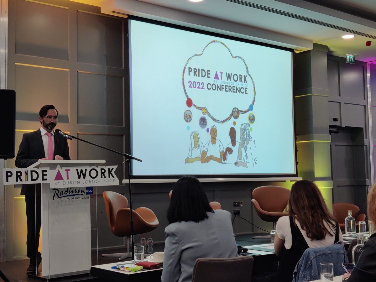 Oisin_OReilly's tweet photo. Delighted to be speaking this afternoon at the #PrideAtWork2022 conference by @DublinPride on the interface between corporate social responsibility and diversity, belonging, equity, & inclusion. https://t.co/YD8QUCnQv7