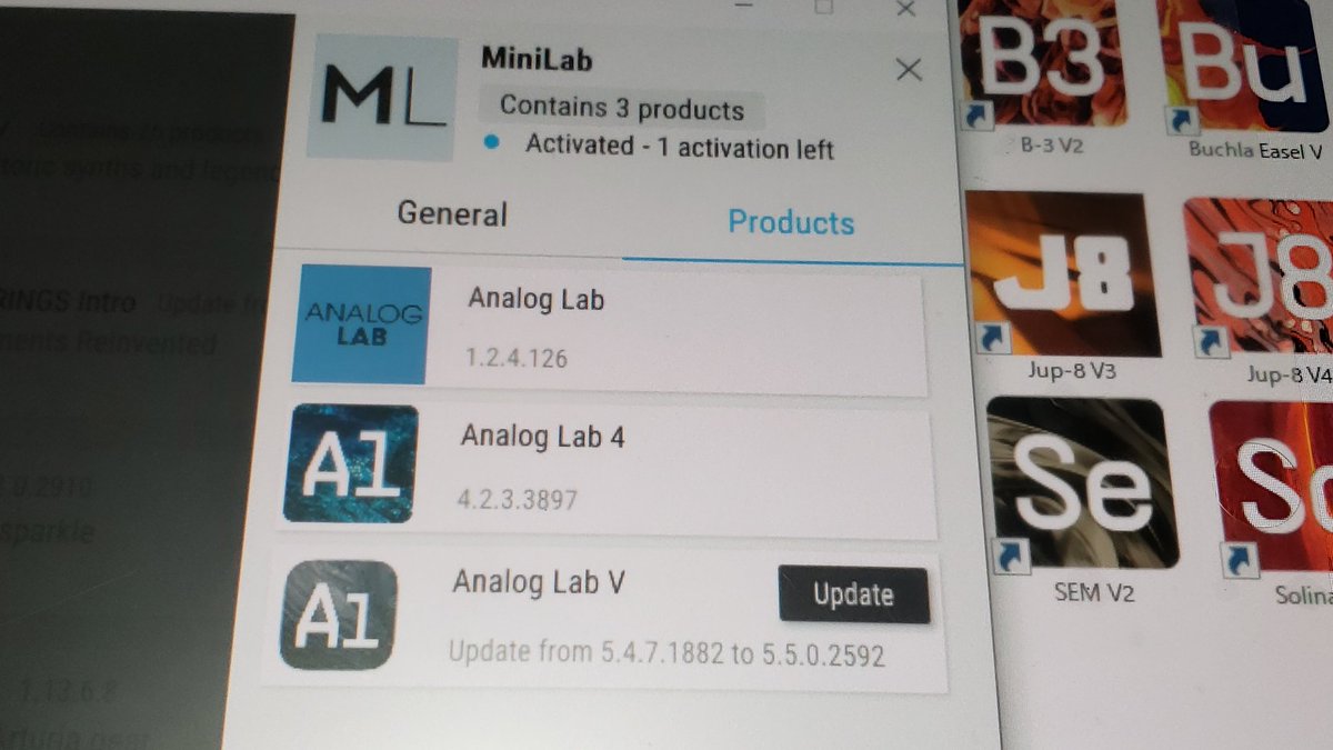 kinwired's tweet image. MiniLabで手に入れたAnalogLab。2と3は無かったことになってる😅　#arturia #analoglab #minilab