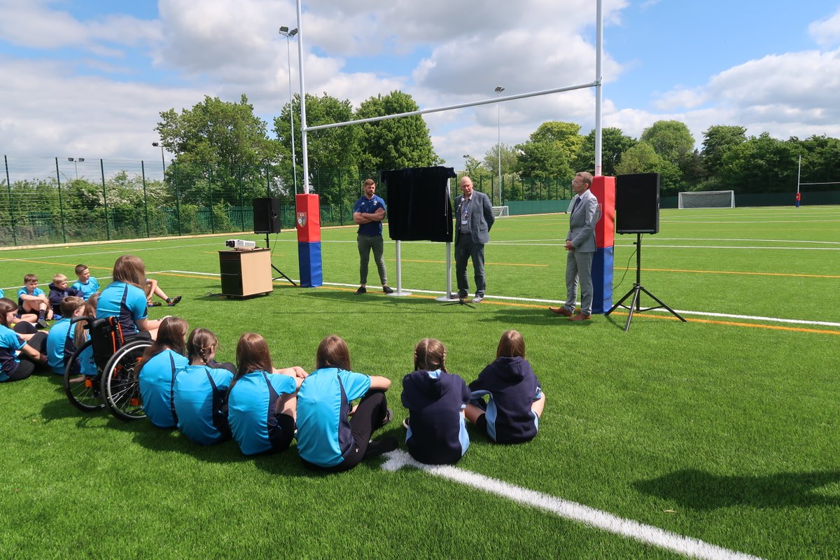 olympustrust's tweet photo. WIA students and staff joined Olympus staff and trustees for the unveiling of their brand new all-weather pitch today. HT, Mr Beardmore and Olympus CEO, Mr Baker welcomed Parish councillors and special guest Dave Attwood, Bristol Bears star and ex-Winterbourne student. https://t.co/UUNa4veCxV