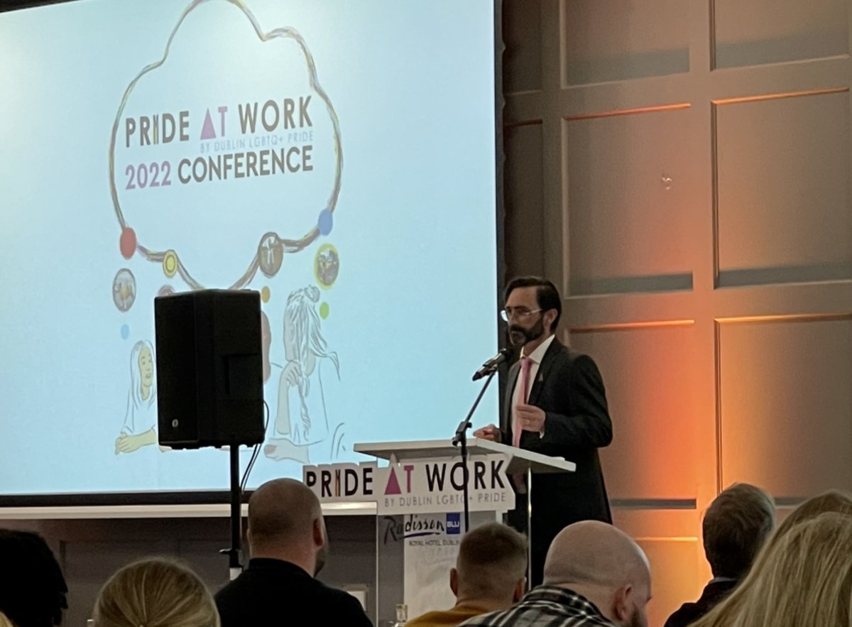 GCNmag's tweet photo. #PrideAtWork2022 resumes with CEO of @DublinPride @DowlingJed hosting a talk on Rainbow Washing. https://t.co/idkV6KWI4d
