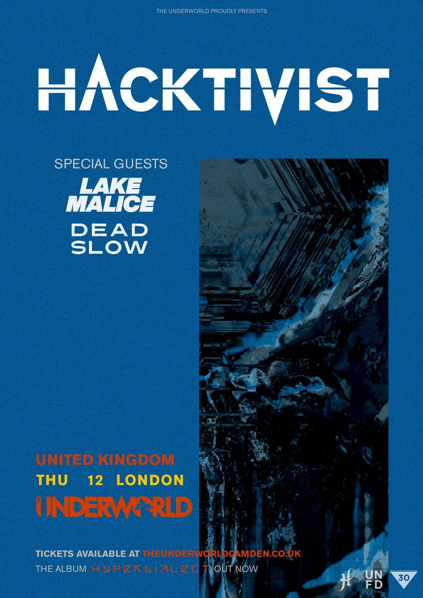 TheUnderworld's tweet photo. TONIGHT! 🔥 British rap-metal @HacktivistUK - #HYPERDIALECT plus @LakeMalice @DeadSlow__ live at @TheUnderworld, Thursday 12th May 2022
🎟️ https://t.co/T14l5ZoqH1
🎶 https://t.co/ZSB81DTe0o https://t.co/9xgHtr8Rl9
