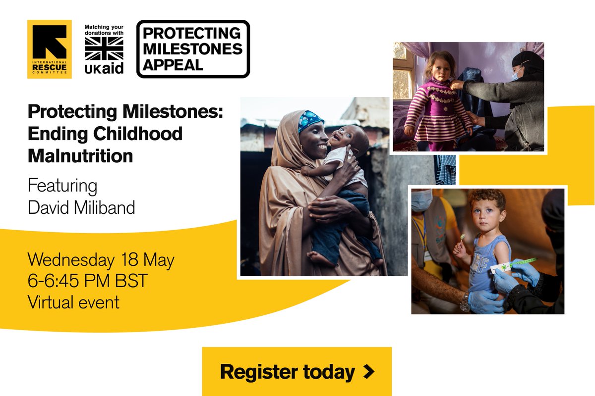 protecting milestones, ending childhood malnutrition. Wed 18th may 6pm.