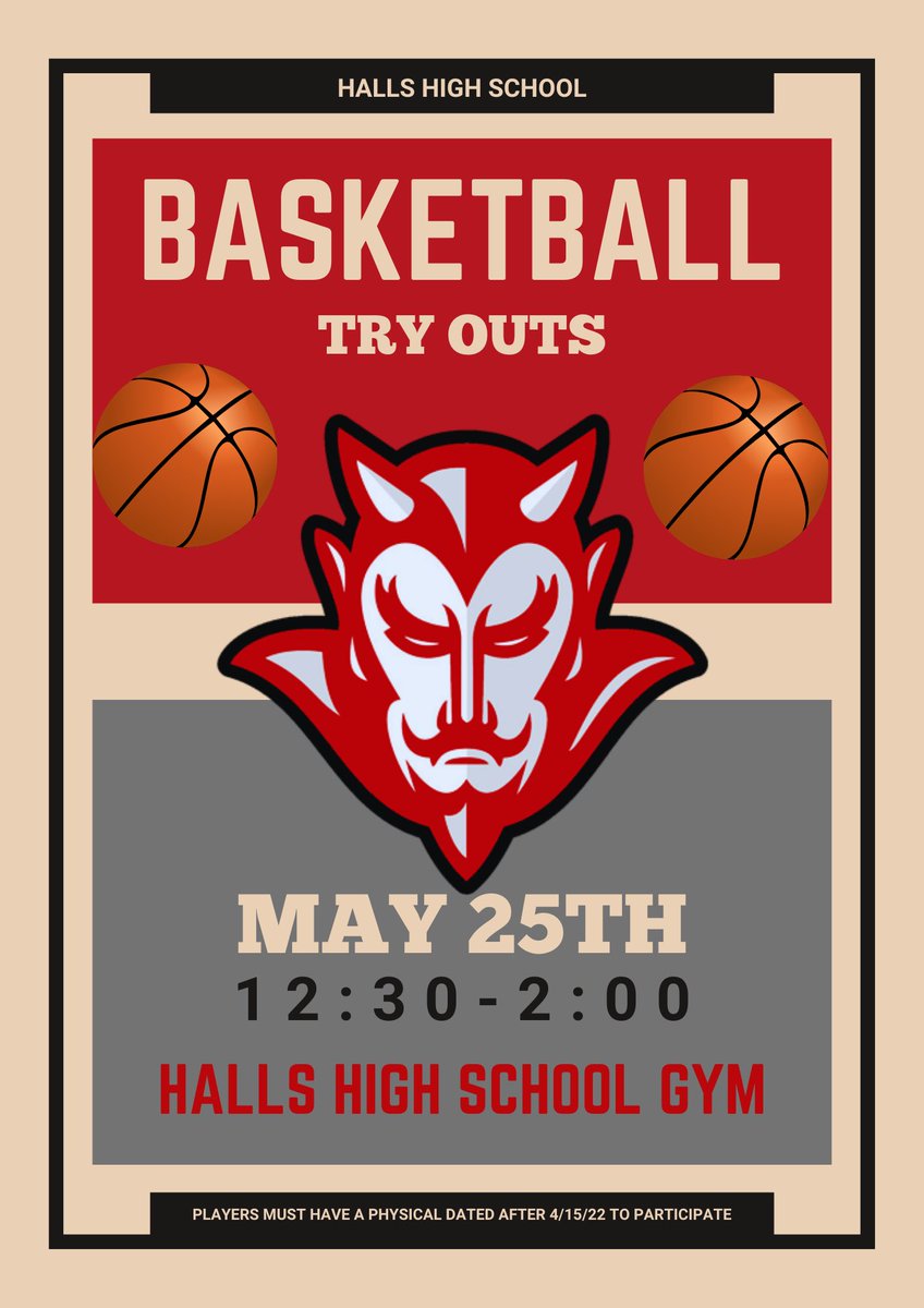 Halls Basketball (@hallsbasketball) on Twitter photo π Tryouts are coming up for the Halls High School B-ball summer teams!!! π
<a href="/HallsHighSports/">Halls High Athletics</a> <a href="/HallsHighTN/">Halls High School</a> π Tryouts are coming up for the Halls High School B-ball summer teams!!! π
<a href="/HallsHighSports/">Halls High Athletics</a> <a href="/HallsHighTN/">Halls High School</a>