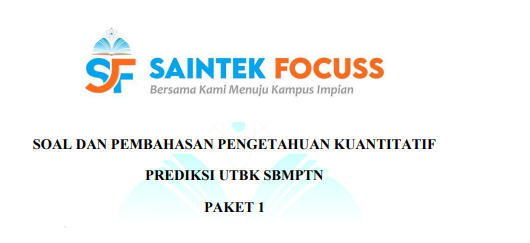 SaintekFocuss's tweet photo. [SOAL DAN PEMBAHASAN ]

Prediksi UTBK-SBMPTN 2022 

(A THREAD)

Substest      : Pengetahuan Kuantitatif
Paket            : 1
Jumlah soal : 15 Butir

-Jangan lupa berbagi dengan Retweet ya😇- https://t.co/s1fFs8Eqes