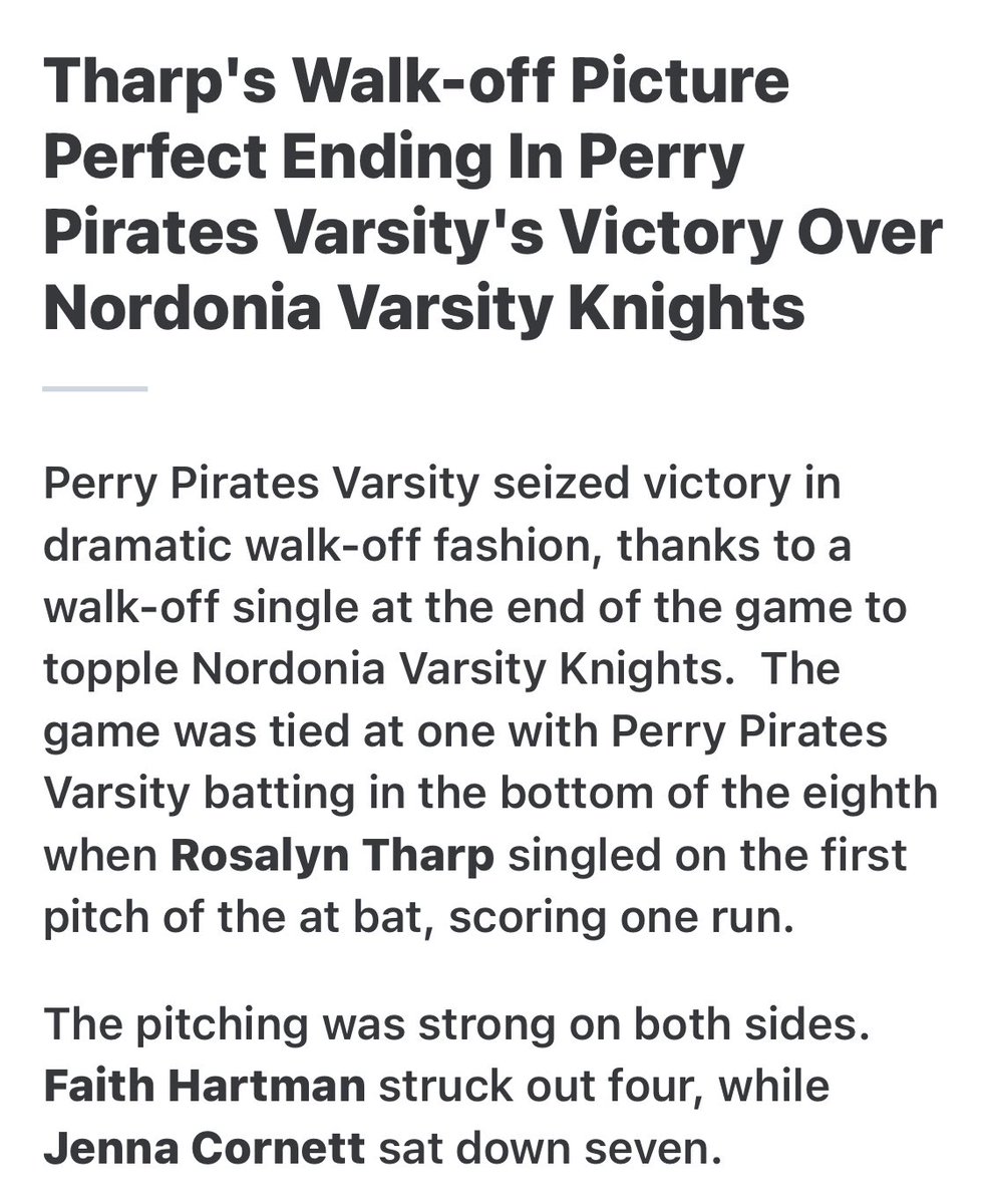 perryhssoftball's tweet photo. Tharp’s Walk-off picture perfect! https://t.co/BbdUM2erIs