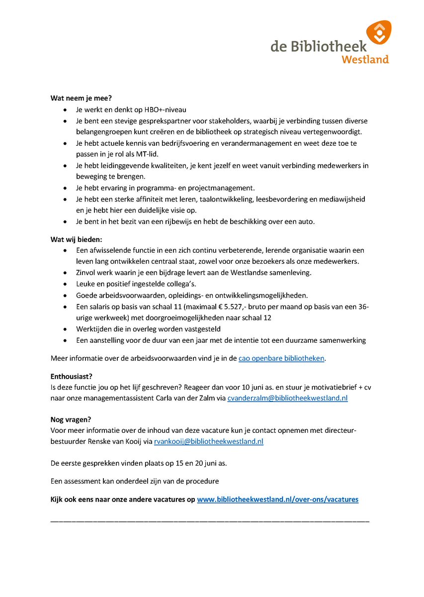 biebwestland's tweet photo. #Programmamanager gezocht bij @biebwestland!
Lijkt deze uitdagende functie bij een ondernemende, dynamische organisatie iets voor jou? Meer informatie:
https://t.co/AgKgH9DVh7
@RenskevanKooij https://t.co/eKZS99TxUH