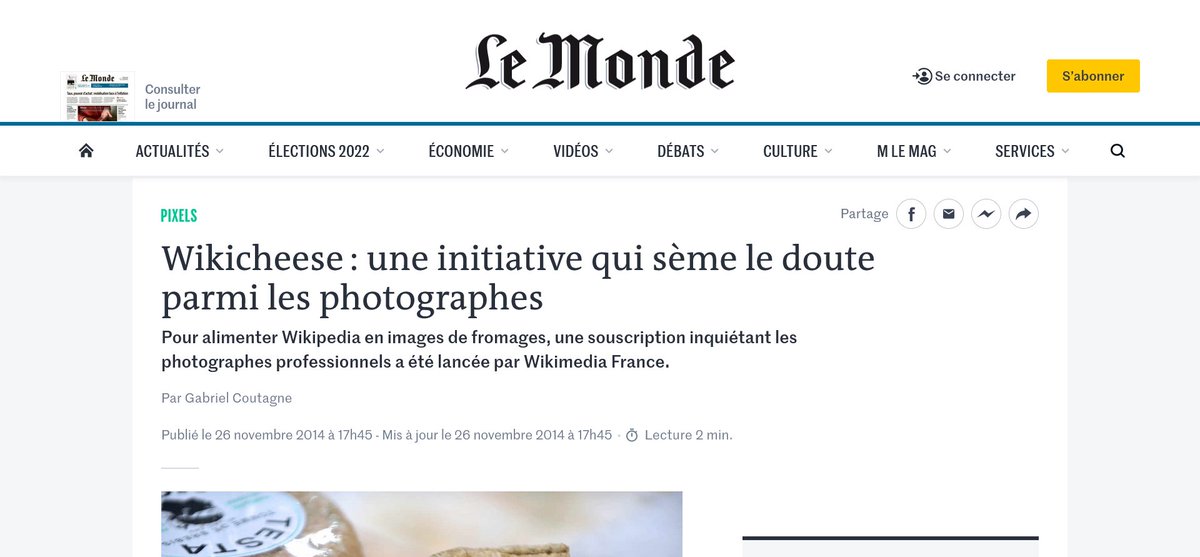 Pyb75's tweet photo. La diplomatie française réutilise déjà la photothèque créée par le projet #WikiCheese. Ce projet de commun numérique n'avait d'ailleurs pas plu à certains photographes professionnels #DigitalCommons https://t.co/SOqv93hg3A https://t.co/3YScfrknmL
