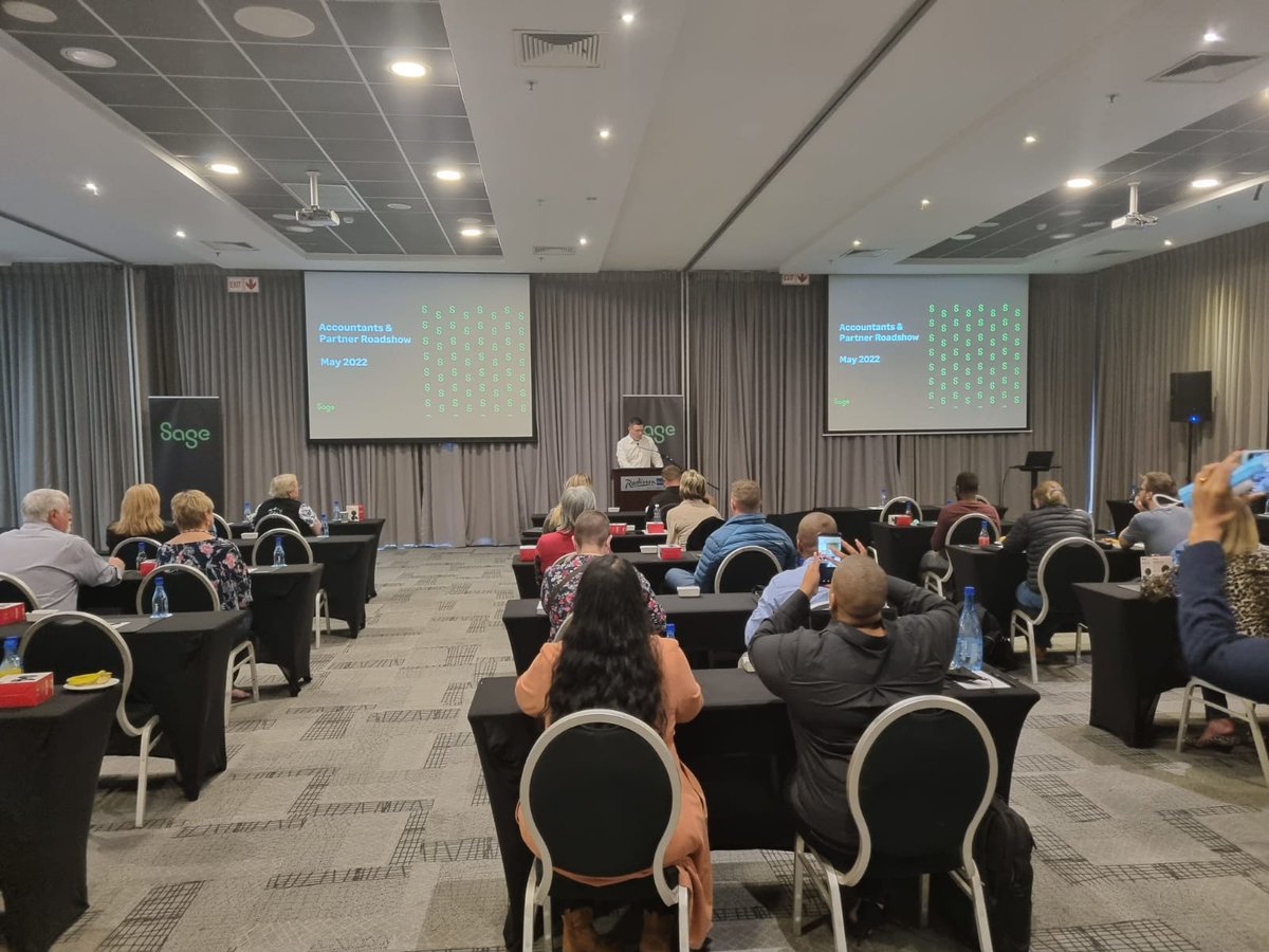 SageGroupZA's tweet photo. Our Accountants and Partner Roadshow has been phenomenal. We've been to Nelspruit and Gqeberha so far. It has been great to share our Cloud growth plans and initiatives.  #SageforAccountants #SAIPA #SyftAnalytics #Draftworx https://t.co/oUZVNzL4w9