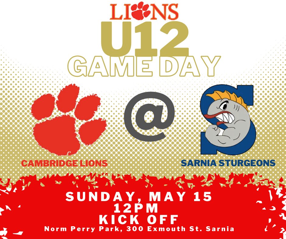 We are so excited to finally see Lions back in action. 
The OSFL Season kicks off this weekend with our U12 Team facing Sania Sturgeons. We can not wait to see what this team brings to the field this season. 

Good luck to the coaches, players &amp; team staff! 

GO LIONS!!!