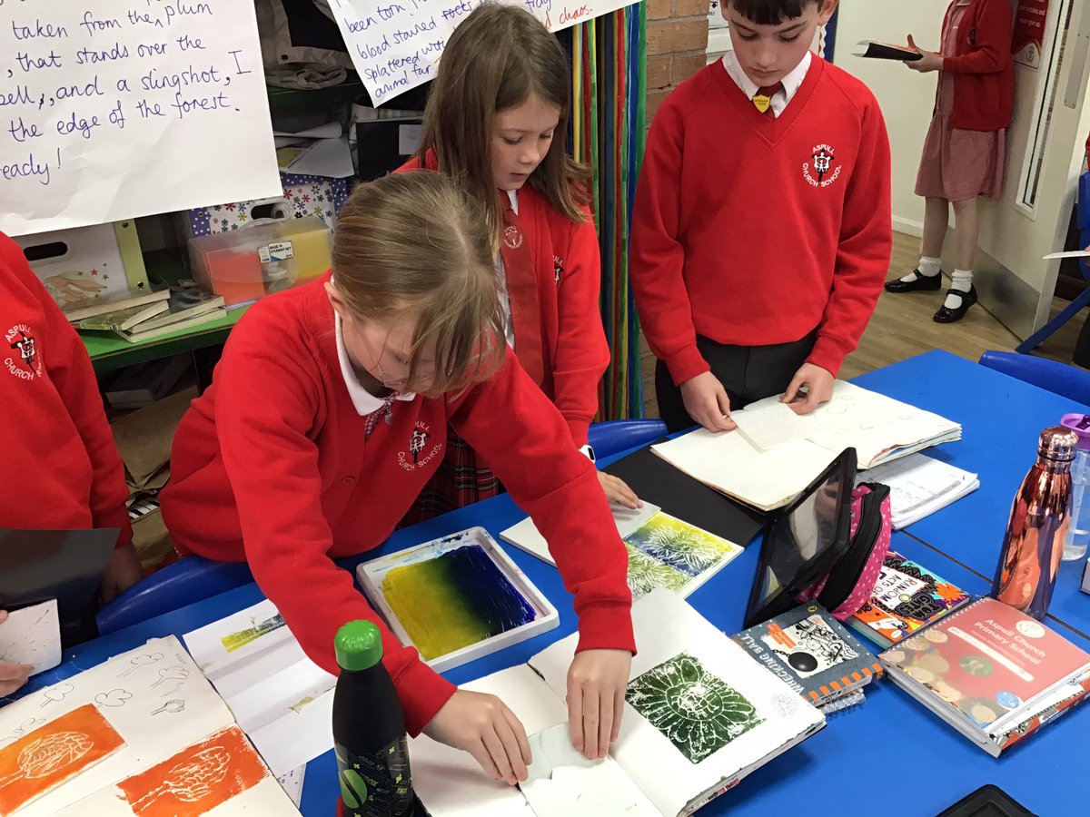 Class5Aspull's tweet image. We’re very happy with the first stage of our print designs and are looking forward to adding further texture and colour next week. #acpsart @AspullArts