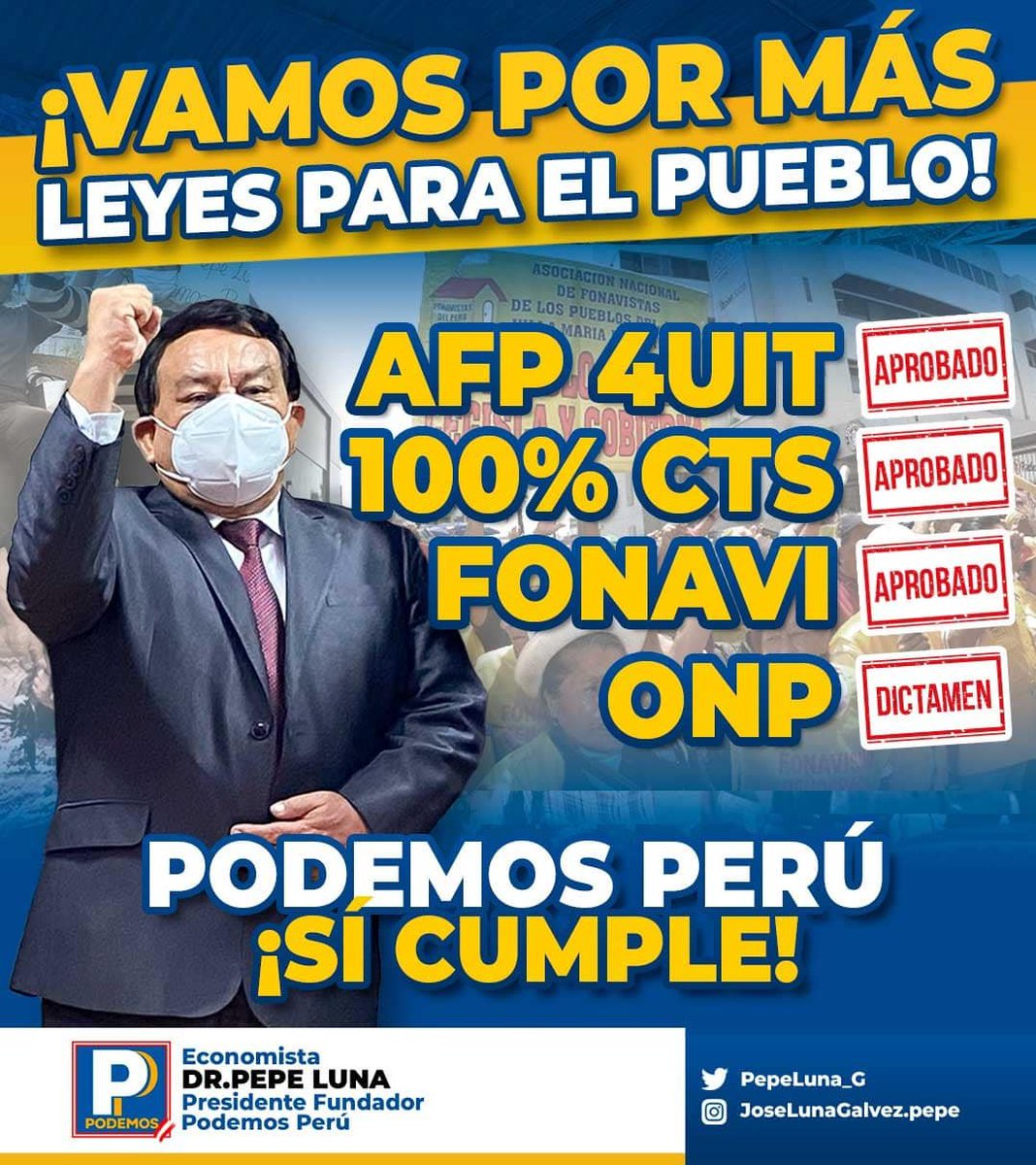 JOSELUNA_G's tweet photo. ¡𝐏𝐑𝐈𝐎𝐑𝐈𝐙𝐀𝐌𝐎𝐒 𝐋𝐀 𝐀𝐆𝐄𝐍𝐃𝐀 𝐒𝐎𝐂𝐈𝐀𝐋! 
En @podemos_peru seguimos enfocados en atender las necesidades inmediatas del #pueblo y acabar con los abusos de los #grupos de #poder, hasta aquí #Dios nos a ayudado, sigamos confiando y trabajando juntos ¡SÍ PODEMOS! https://t.co/VShAvK7UlK