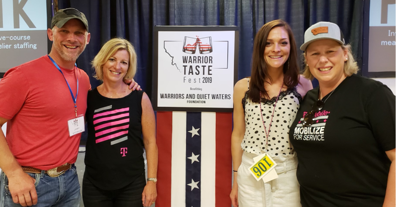 JonFreier's tweet photo. So proud of the relationship we've established with the Warriors &amp; Quiet Waters foundation and how our sponsorship will help post-9/11 Veterans and their loved ones thrive! 

Thank you to our very own @TMobile employees - Laura, Paula, and Larry, for helping bring this to life!