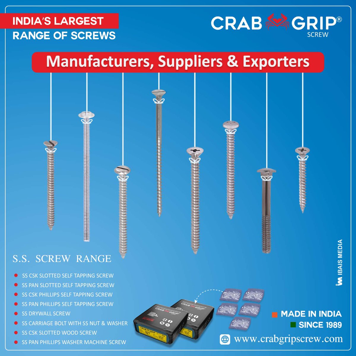 ibais_wooden's tweet photo. CRAB π¦ GRIP SCREW-RAJKOT
For enquiry via WhatsApp click:
https://t.co/utuZYhmXq7
Helpline No. : +91 95865 76000
.
#hardware #manufacturer #woodscrew #screwmanufacturer #traders #bolt #machinescrew #rajkot #gujrat #india @IM_WOODEN_GROUP https://t.co/gJ5MoGoNeU