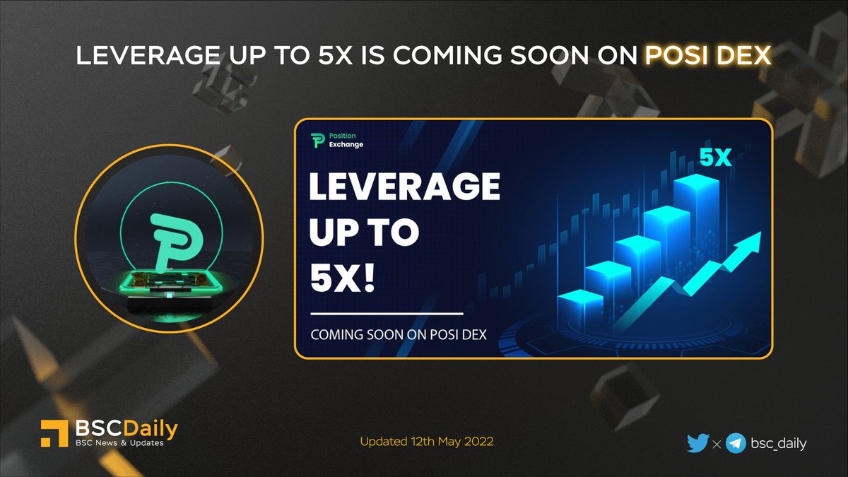 bsc_daily's tweet photo. 💰 LEVERAGE UP TO 5X IS COMING SOON ON @PositionEx 🎉

👉The Margin Protocol will be the next Addition after Completion of #POSI DEX💪. Users can lend their tokens in return for high interests🚀

#POSI - The Next-Gen Decentralized Crypto platform on @BNBChain 🎉

#BNB $POSI #DEFI https://t.co/dL0jJprNpH