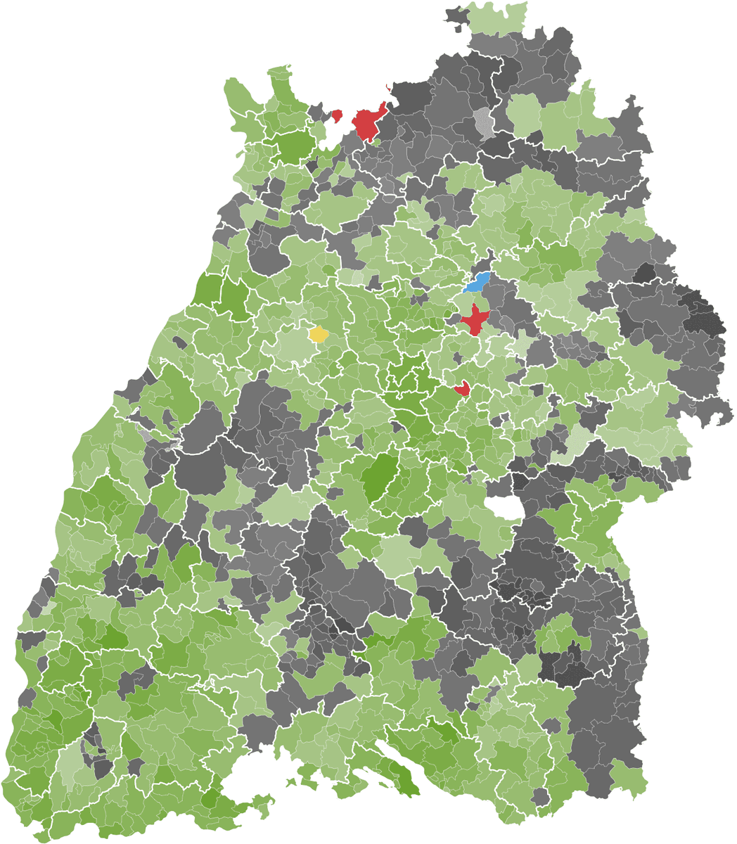 _TiloBerner's tweet photo. @bertpsch @DIEZEIT Zumindest die Grünen in BaWü und Kretschmann widersprechen Ihrem "Erfolgsparadox" und der These der urbanen Mileupartei. 

Bei der Landtagswahl 2021 gab es bei den grünen Wahlergebnissen kein ausgeprägtes Stadt-Land-Gefälle. ⬇️ https://t.co/XP1G6QyWlS