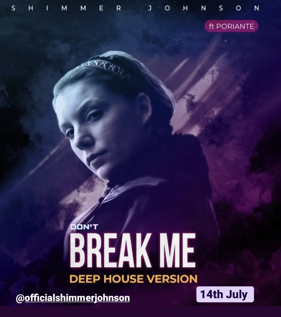 shimmer_johnson's tweet photo. New #deephouse 2022 remix version of one of my favourite songs #dontbreakme with the amazing #Poriante comes out July 14 2022 https://t.co/0nHiJ1XkIc