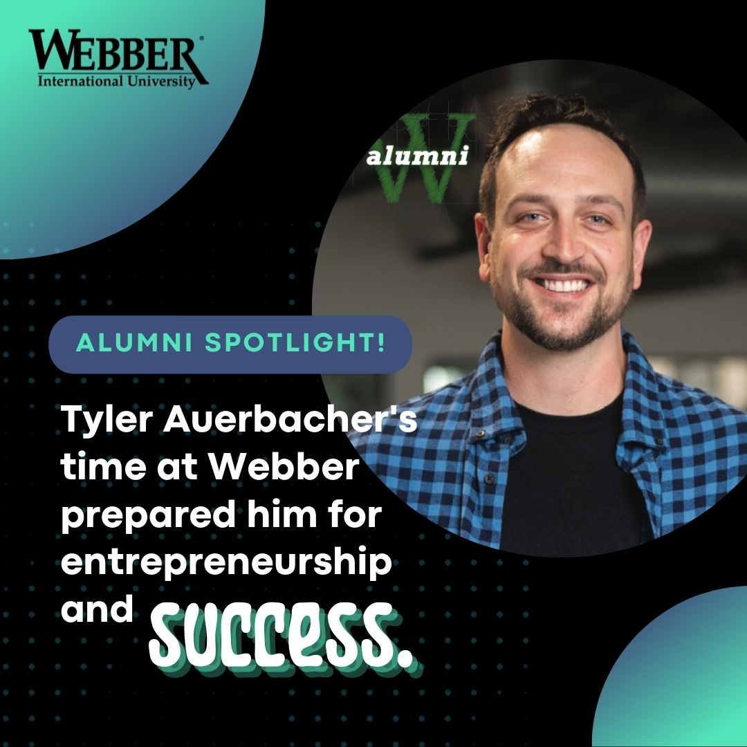 Webber_edu's tweet photo. We love seeing our students succeed after their time at Webber. Tyler Auerbacher graduated with a Bachelors in Marketing and Masters in Business Management and launched a successful career in entrepreneurship. He's now impacting businesses throughout our area and beyond! https://t.co/QVIdH1kHCk