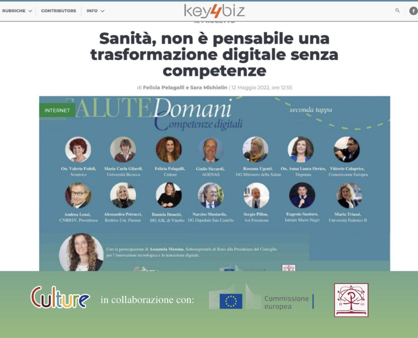 Culturesrl's tweet photo. #SecondaTappa #SALUTEDomani dedicata alle #CompetenzeDigitali in Sanità.
OBIETTIVO: creare una Community di #DigitalHealthChampions, referenti per il governo clinico della trasformazione digitale in sanità.
Articolo anche su @Key4biz :
👇https://t.co/xsfjBQdQra https://t.co/9jvxAFjSwC