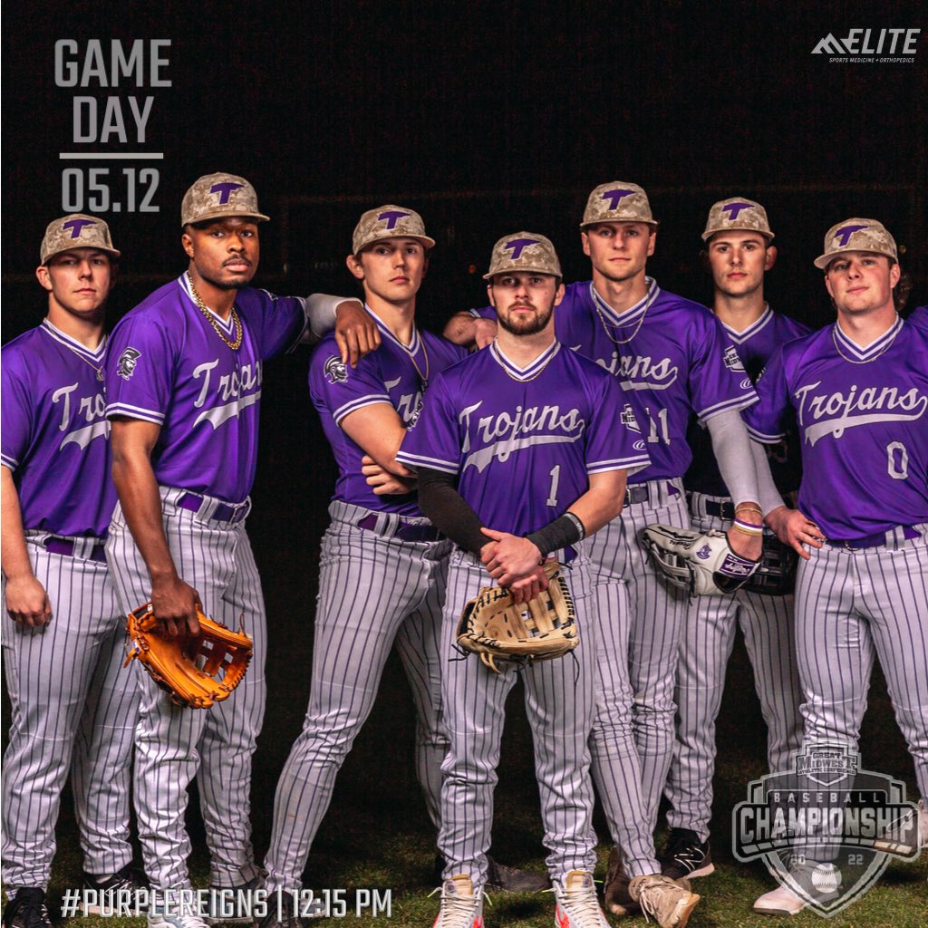 tnusports's tweet image. #TREVECCAGAMEDAY
-MUST WIN GAME -
Mason, Ohio today for @TNUBaseball as they look to  continue to compete in the @GreatMidwestAC tournament! 
First pitch for ⚾️ starts at 12:15PM! 
 Links to follow at tnutrojans.com
#PurpleReigns 
#MASHVILLE