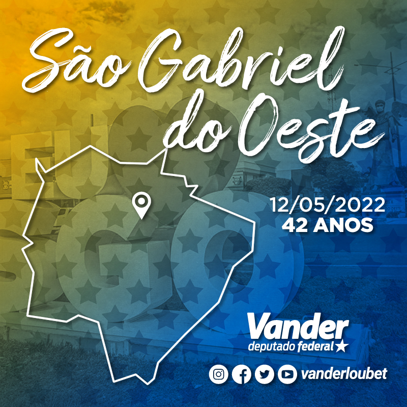 vanderloubet's tweet photo. PARABÉNS SÃO GABRIEL DO OESTE! 🎂 #AscomVander O município da Região Norte, conhecido como "SGO", "Capital do Leite" e "Capital da Suinocultura", comemora hoje (12 de maio) 42 anos de fundação. #VanderLoubet #FazMaisPorVocê #SãoGabrielDoOeste #SGO #MatoGrossoDoSul https://t.co/p8ZOEMJrZY
